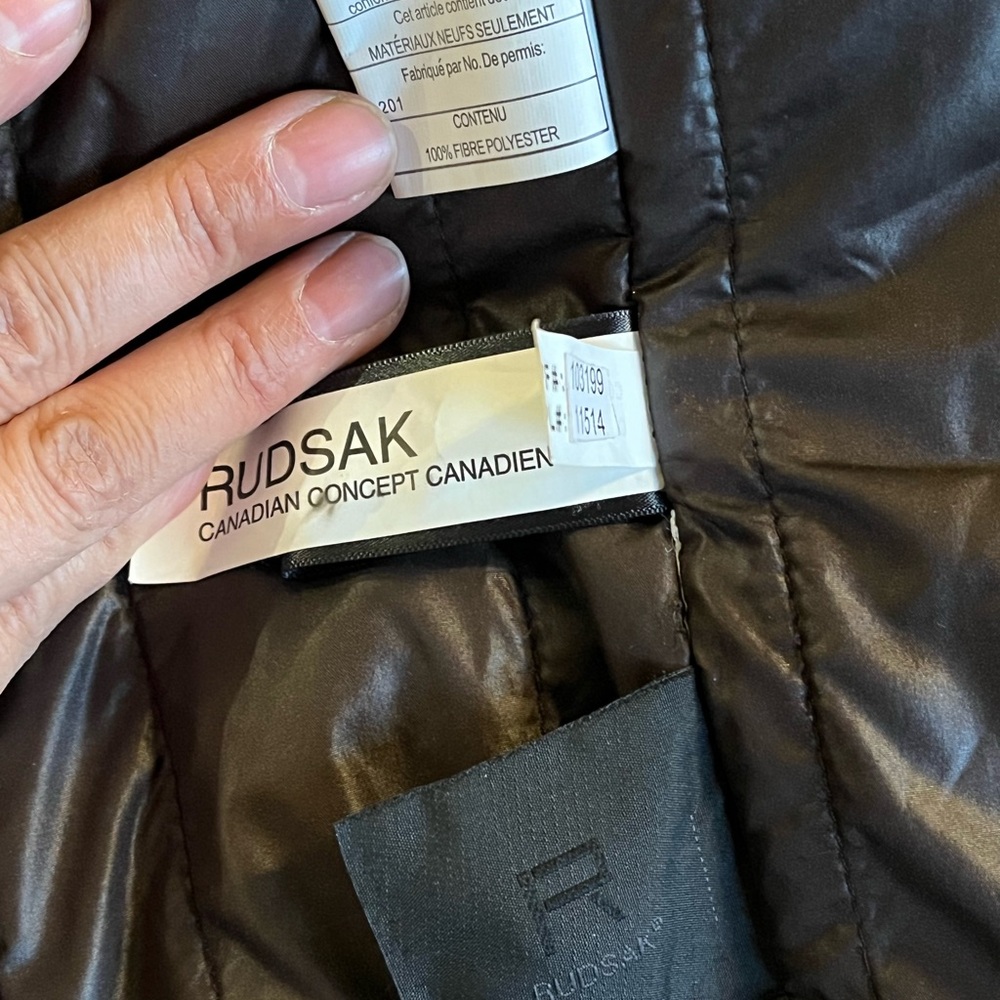 RUDSAK Wool with Leather Trim Herringbone Jacket - Size S - Picture 14 of 15